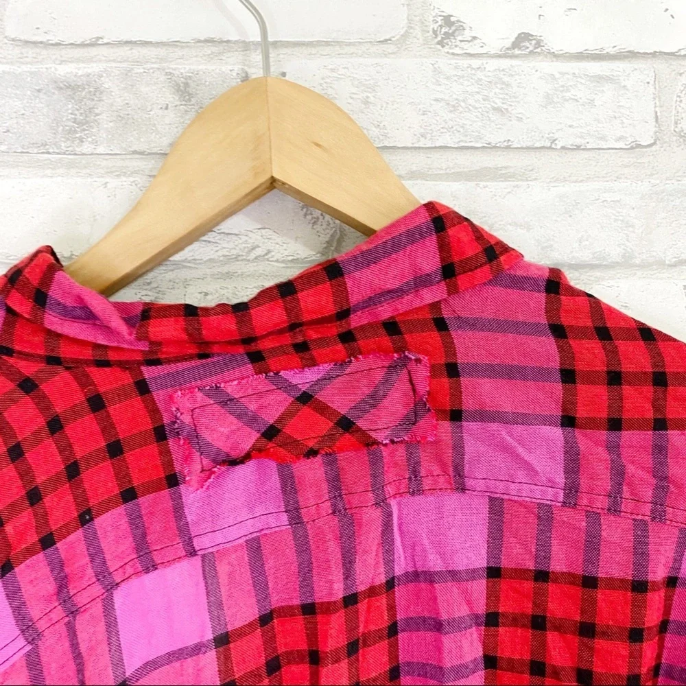 NWT Free People Pacific Dawn Plaid Button Up Tunic